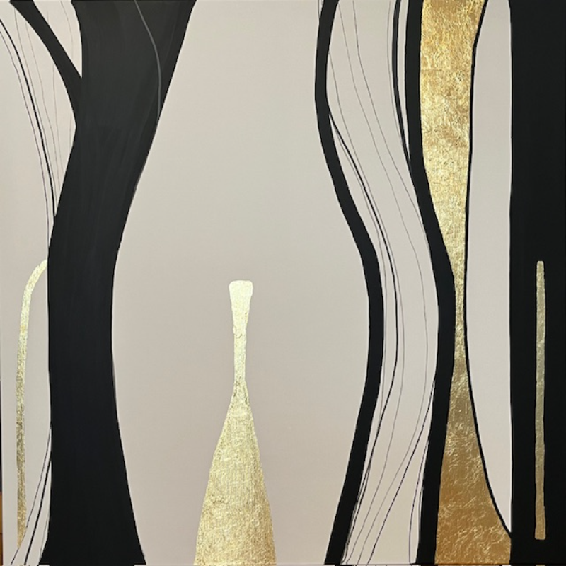 Akryl szlagmetal „Inter pretium 100cm x 100cm 2025