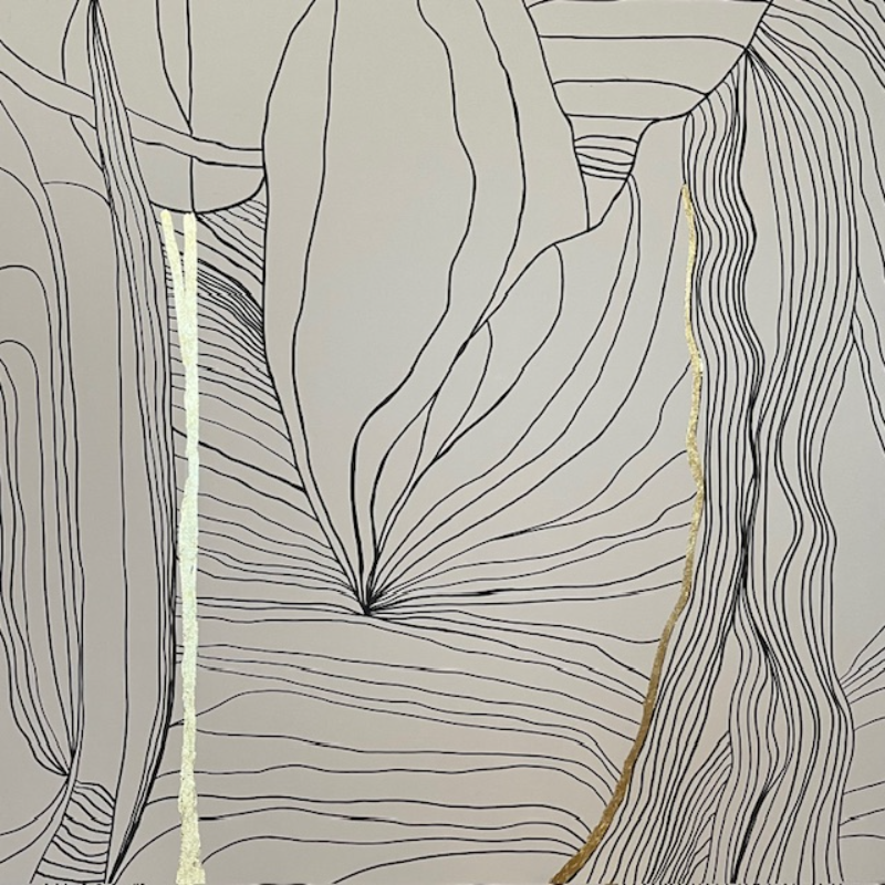 Akryl szlagmetal „Time 100cm x 100cm 2025